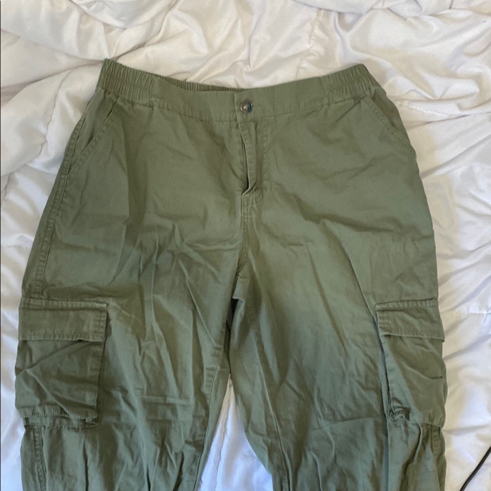 Ambiance Green Cargo Pants Relaxed Fit